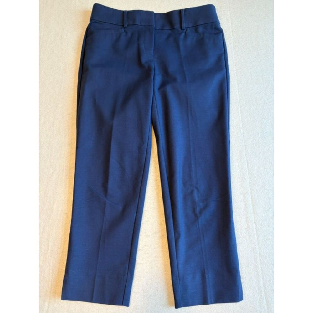 Loft The Riviera Pant Womens Size 2P Slim Ankle Lo Rise Career Navy Blue EUC